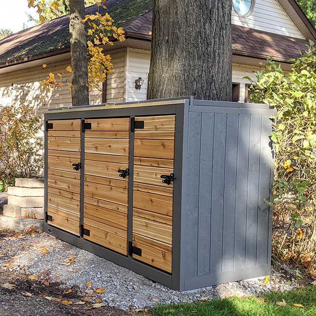 Redwood Sheds Sheds for Garbage Bins, Recycling Bins and Green Bins